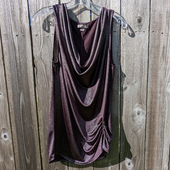 Peace & Pearls Tops - Peace & Pearls XL Plum shimmery tank